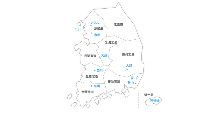 Map of South Korea